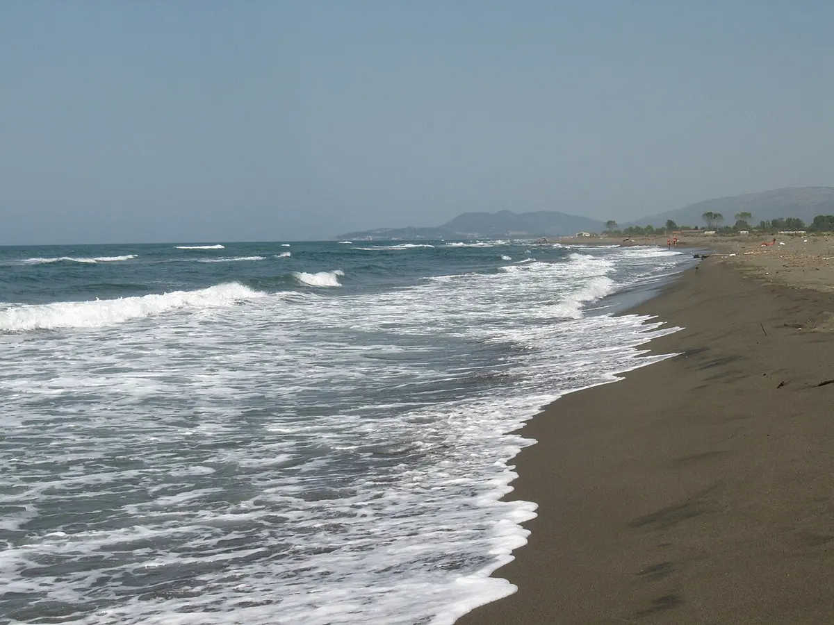 Ada Bojana Beach, Montenegro, Ada Bojana, Ulcinj, Montenegro - wild sandy island beach at the albanian border