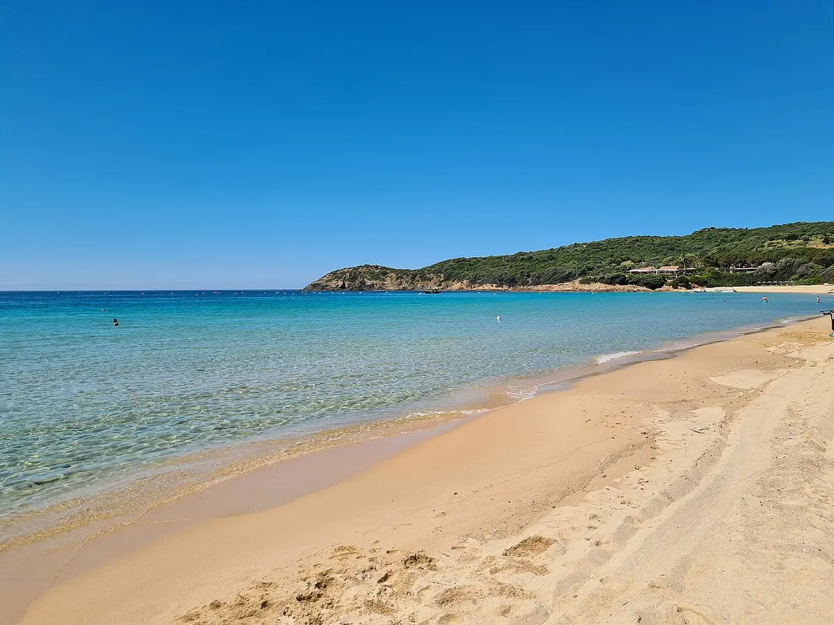 Arone Beach, Piana, Arone, Piana, Corsica - long sandy beach with turquoise water in the gulf of porto