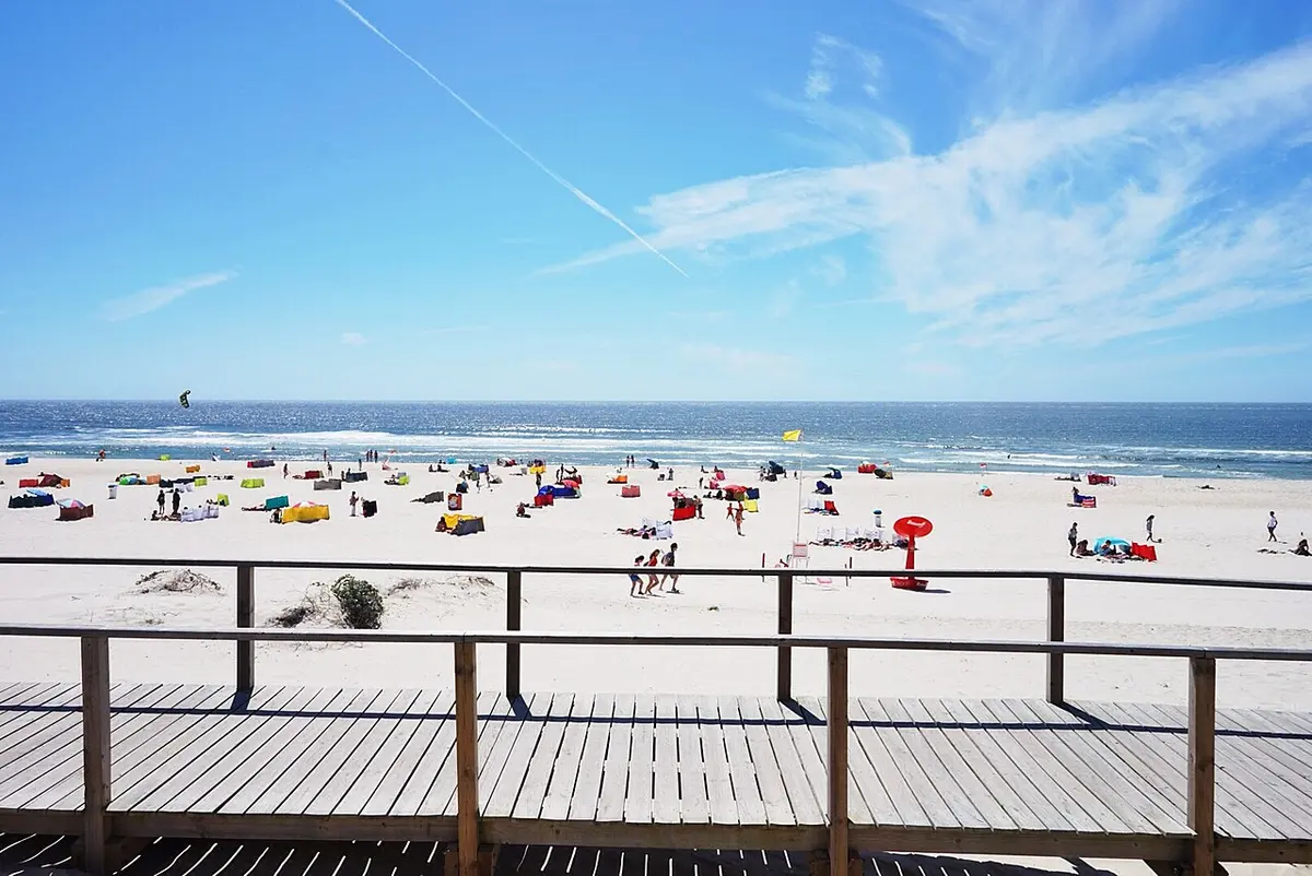 Praia da Barra, Aveiro, Aveiro, Centro - wide atlantic beach beside the tallest lighthouse in portugal