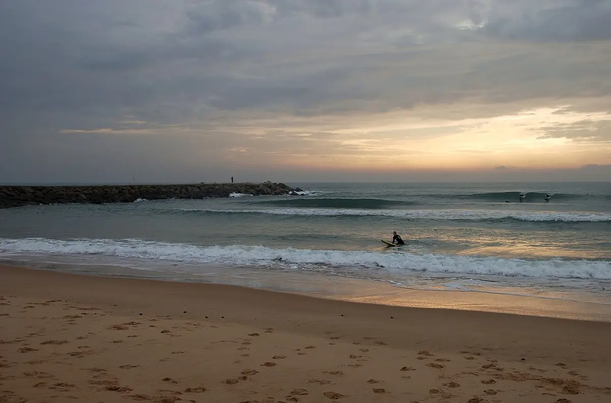 Praia da Costa da Caparica, Costa da Caparica, Lisbon - wide atlantic sand beach a short ride from lisbon