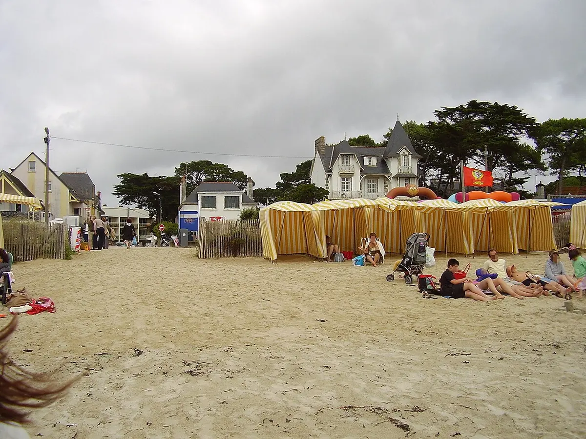 Plage de Carnac, Carnac, Brittany - sheltered sand beach near the ancient standing stones
