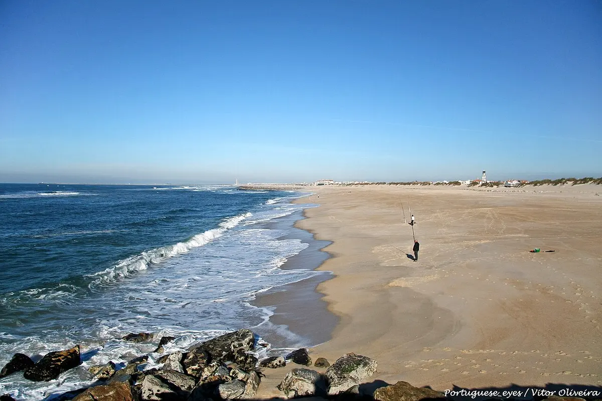 Praia da Costa Nova, Aveiro - striped houses and a long atlantic beach near aveiro