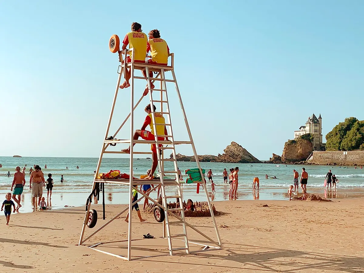 Plage de la Cote des Basques, Biarritz, Basque Coast - famous biarritz surf beach that disappears at high tide
