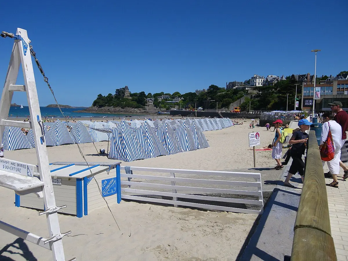 Dinard Beach, Dinard, Brittany - elegant breton beach below belle epoque villas