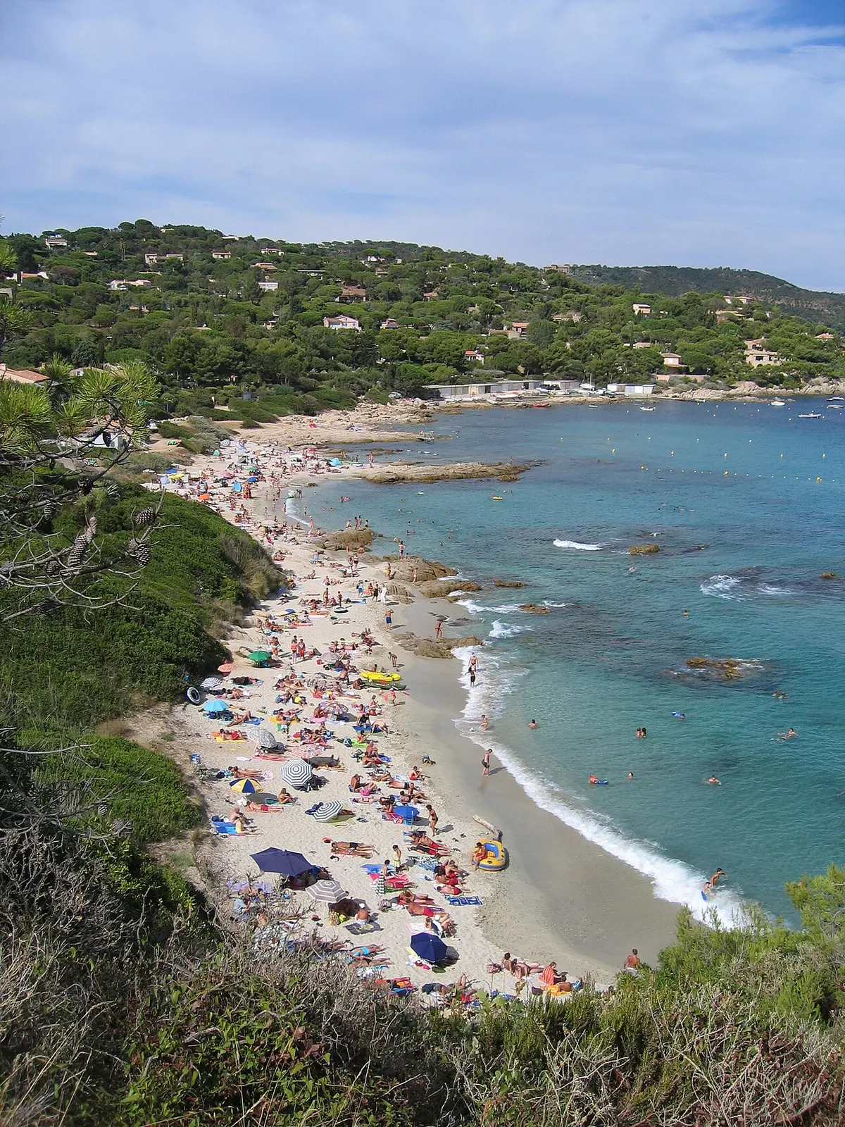 Escalet Beach, Ramatuelle, Escalet, Ramatuelle, Var - small cove with coarse golden sand near cap camarat