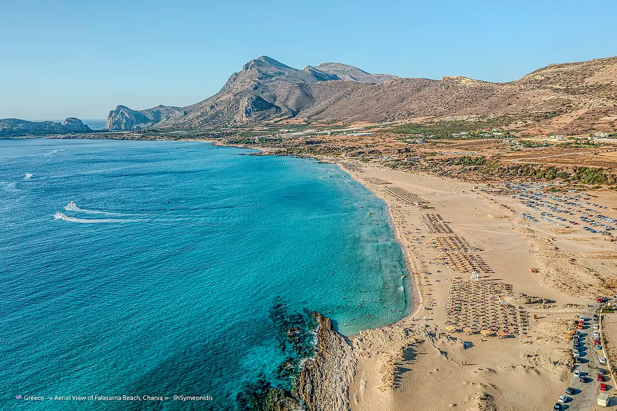 Falasarna Beach, Chania, Crete - wide sandy beach with turquoise water in west crete