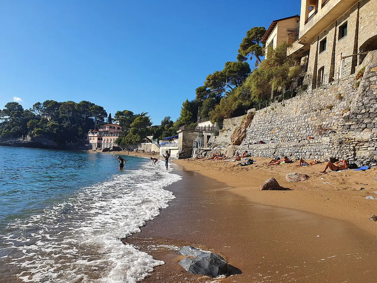 Fiascherino Beach, Fiascherino, Lerici, Liguria - small bay on the gulf of poets