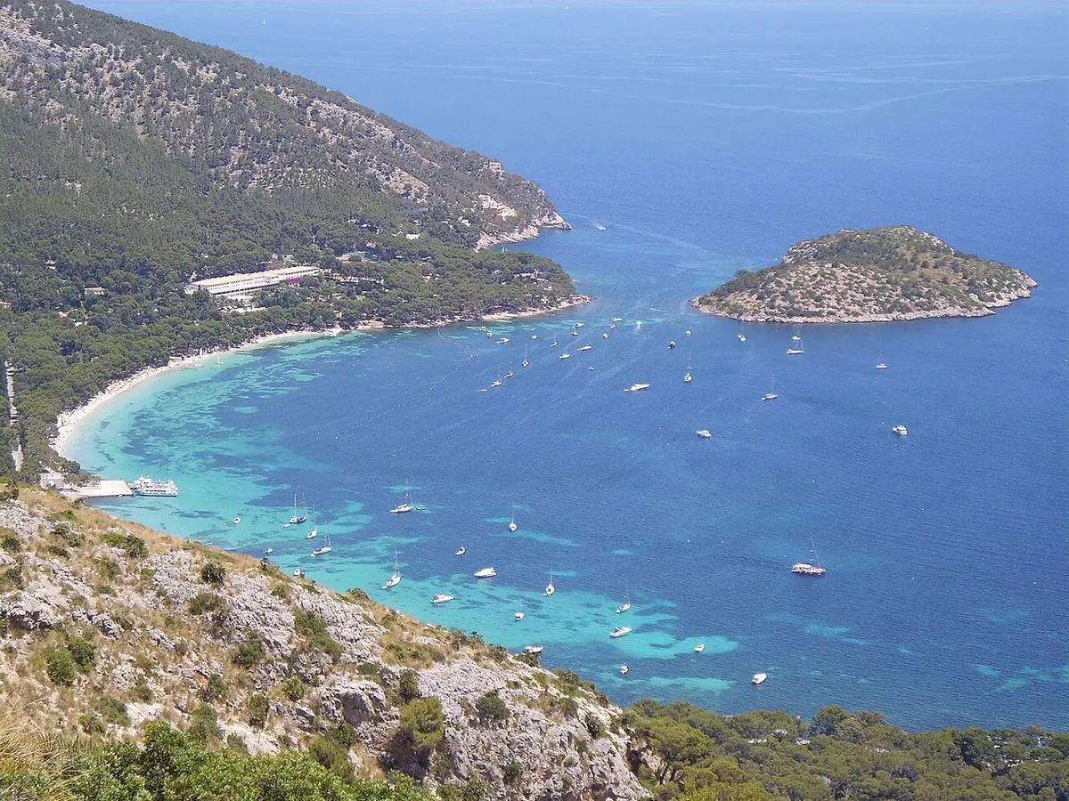 Formentor Beach, Pollensa, Mallorca - turquoise bay at the end of the formentor road