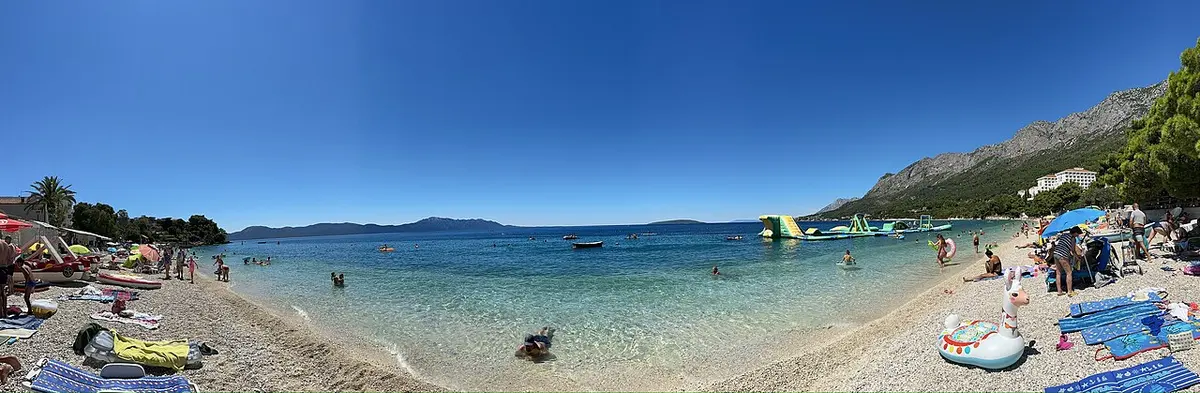 Gradac Beach, Makarska Riviera, Gradac, Makarska Riviera - pebble beach and clear sea at the southern end of the makarska riviera