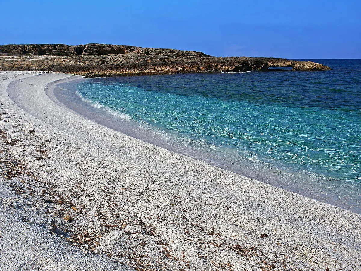 Is Aruttas Beach, Sardinia, Is Aruttas, Cabras, Oristano - pink and white quartz sand and clear water near oristano