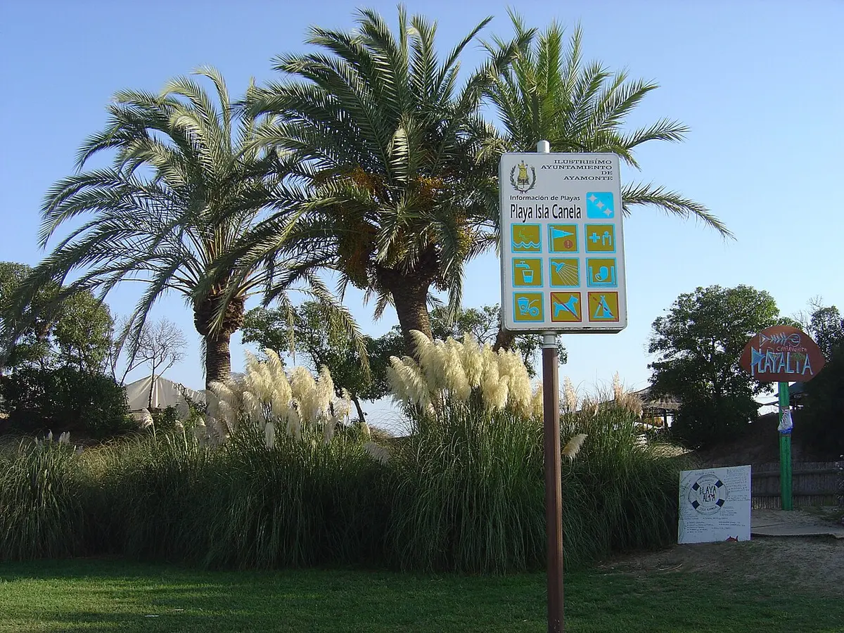 Playa de Isla Canela, Huelva, Isla Canela, Ayamonte, Huelva, Andalusia - wide sandy beach near the portuguese border