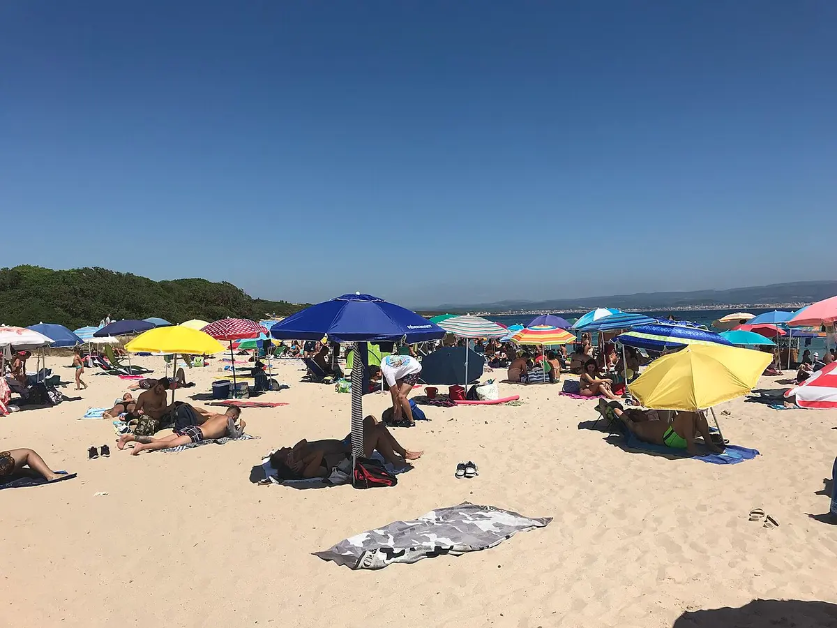 Spiaggia del Lazzaretto, Alghero, Sardinia - sandy beach near alghero in the porto conte area