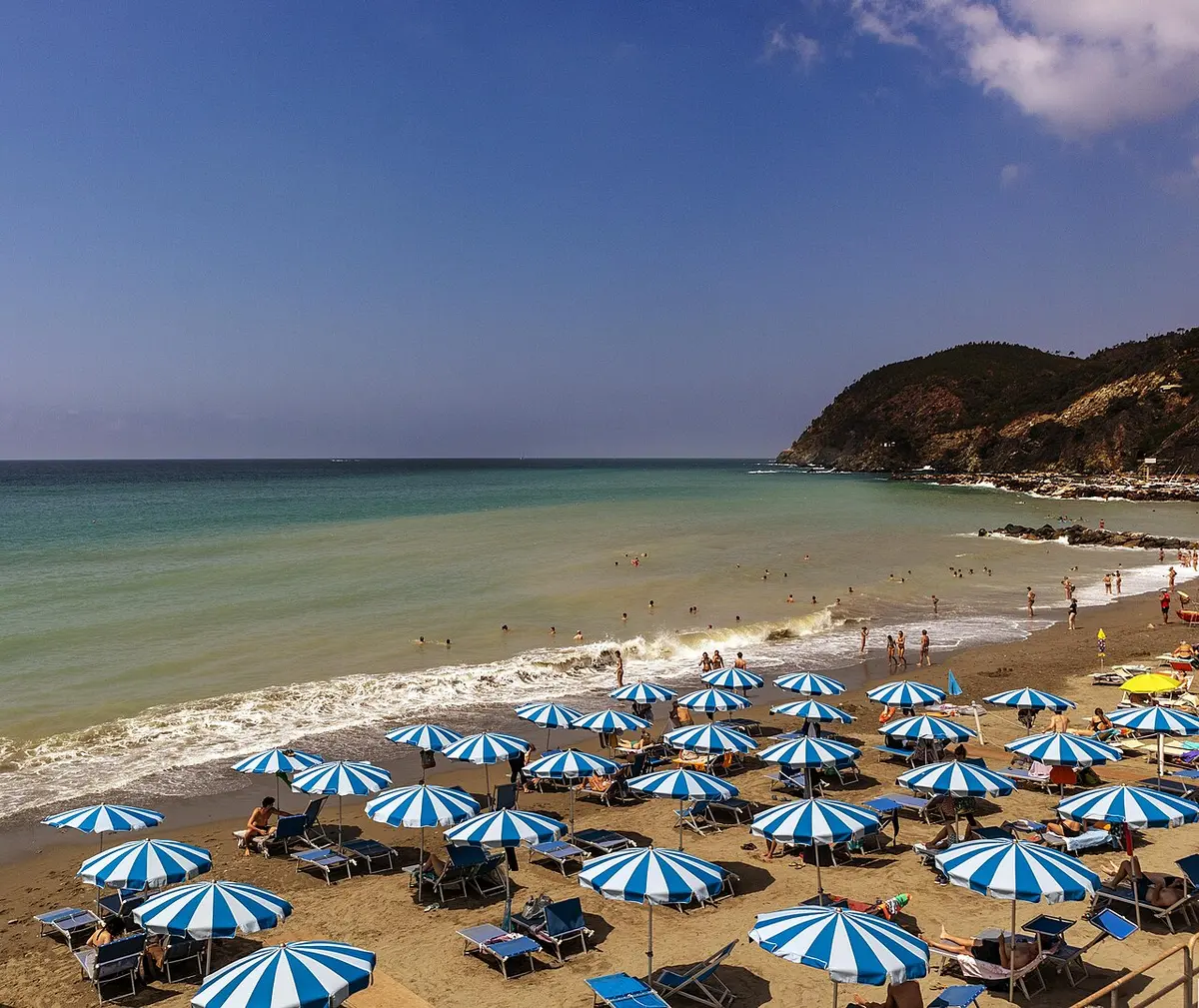 Levanto Beach, Levanto, Liguria - wide sand-and-pebble beach near the cinque terre