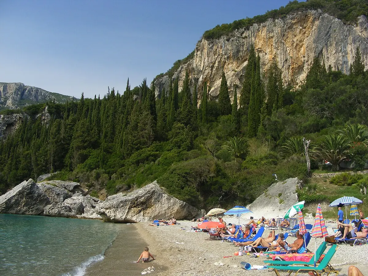 Liapades Beach, Corfu, Liapades, Paleokastritsa, Corfu - quiet pebble cove with clear water near paleokastritsa
