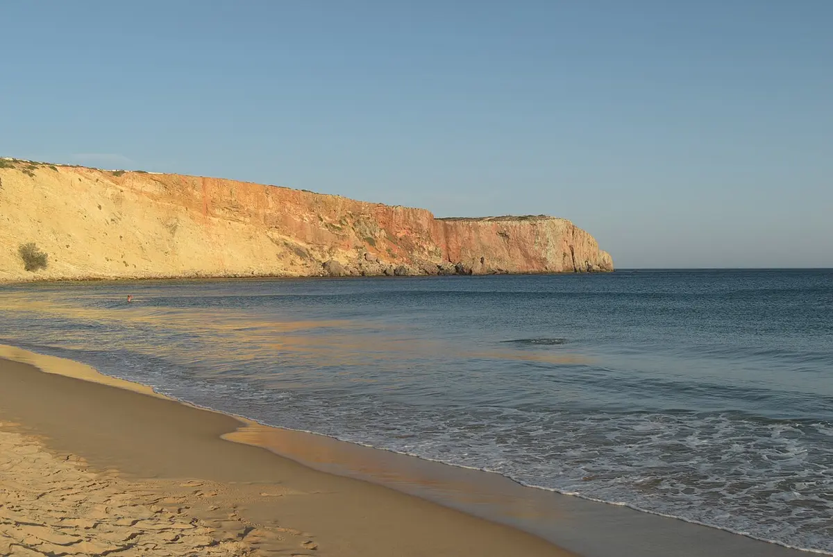 Praia da Mareta, Sagres, Mareta, Sagres, Algarve - sheltered sandy beach below the cliffs of sagres