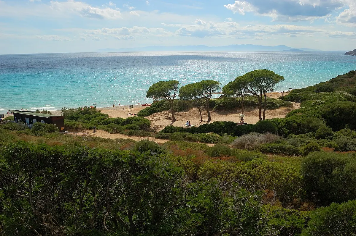 Cala Mari Pintau, Sardinia, Mari Pintau, Quartu Sant Elena, Cagliari, Sardinia - small white cove with clear water on the south-east coast of sardinia