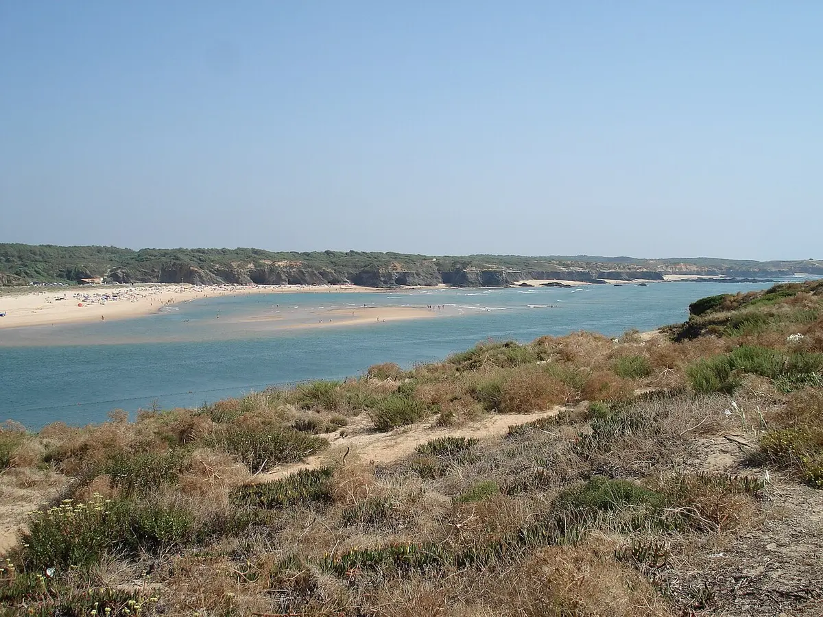 Vila Nova de Milfontes Beach, Vila Nova de Milfontes, Alentejo Coast - river mouth beach in a white village on the alentejo coast