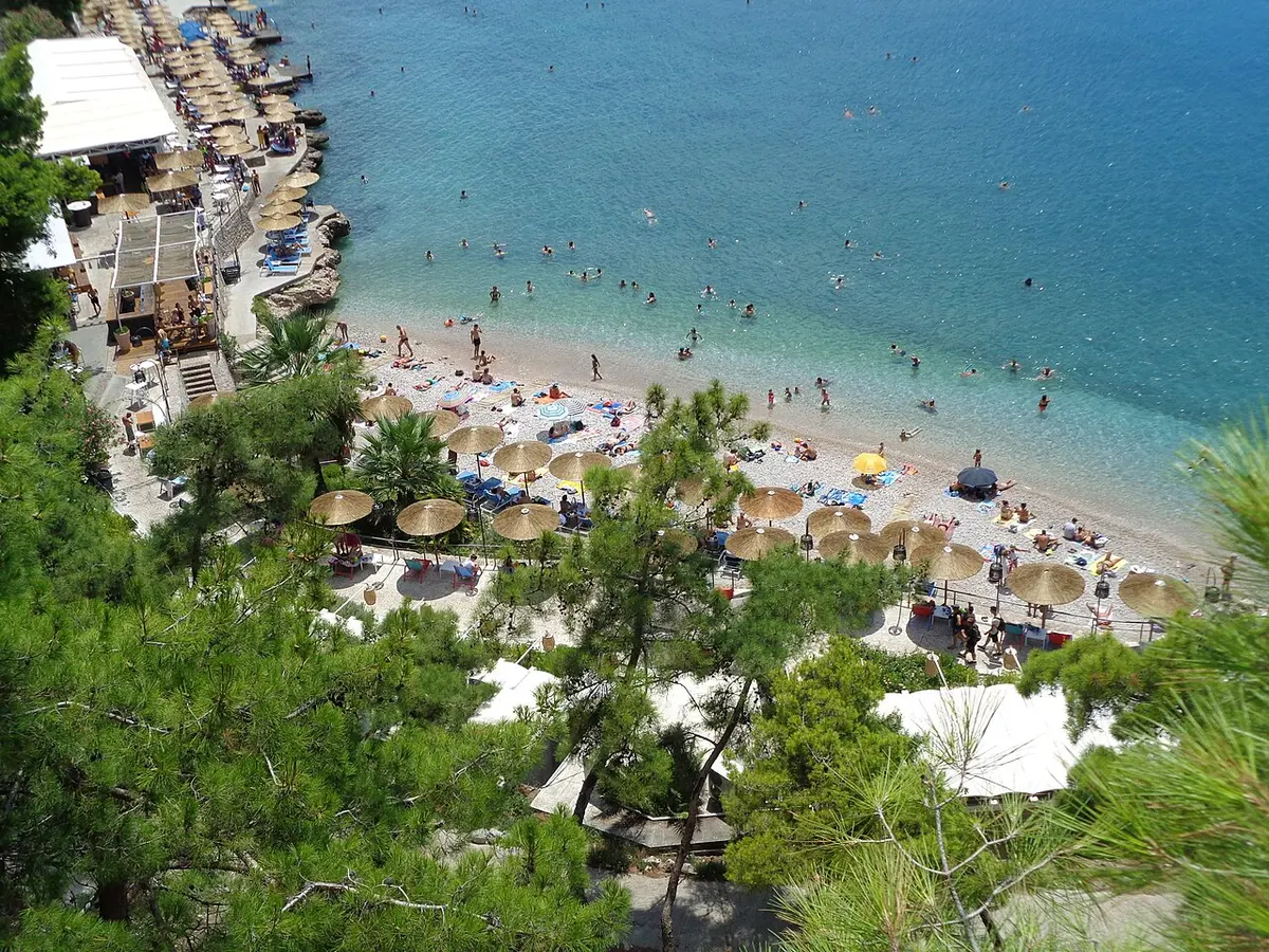 Arvanitia Beach, Nafplio, Nafplio, Peloponnese - clear pebble coves under the palamidi fortress
