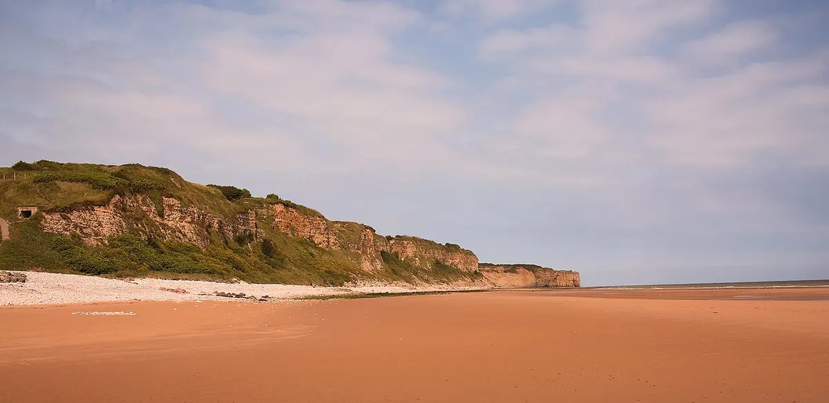 Omaha Beach, Saint-Laurent-sur-Mer, Normandy - historic d-day beach with a long, flat shore