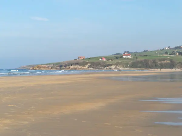 Playa de Oyambre, Oyambre, Cantabria - golden atlantic surf beach with dunes and green hills