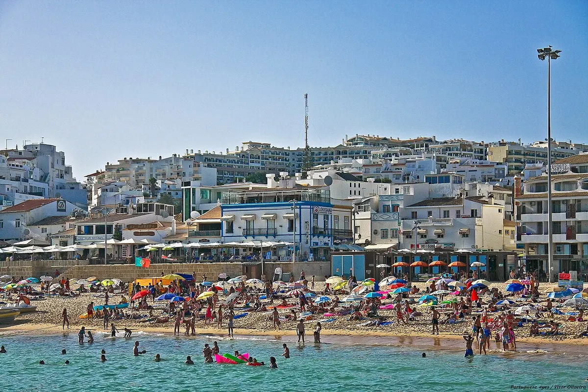 Praia dos Pescadores, Albufeira, Algarve - albufeira old-town beach beside the fishermen tunnel