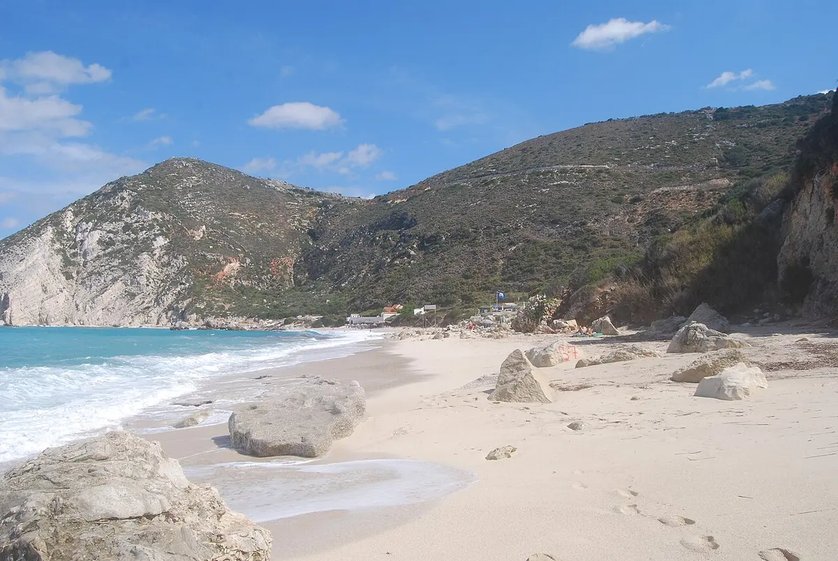 Petani Beach, Paliki, Kefalonia - white cliffs and turquoise water on kefalonia