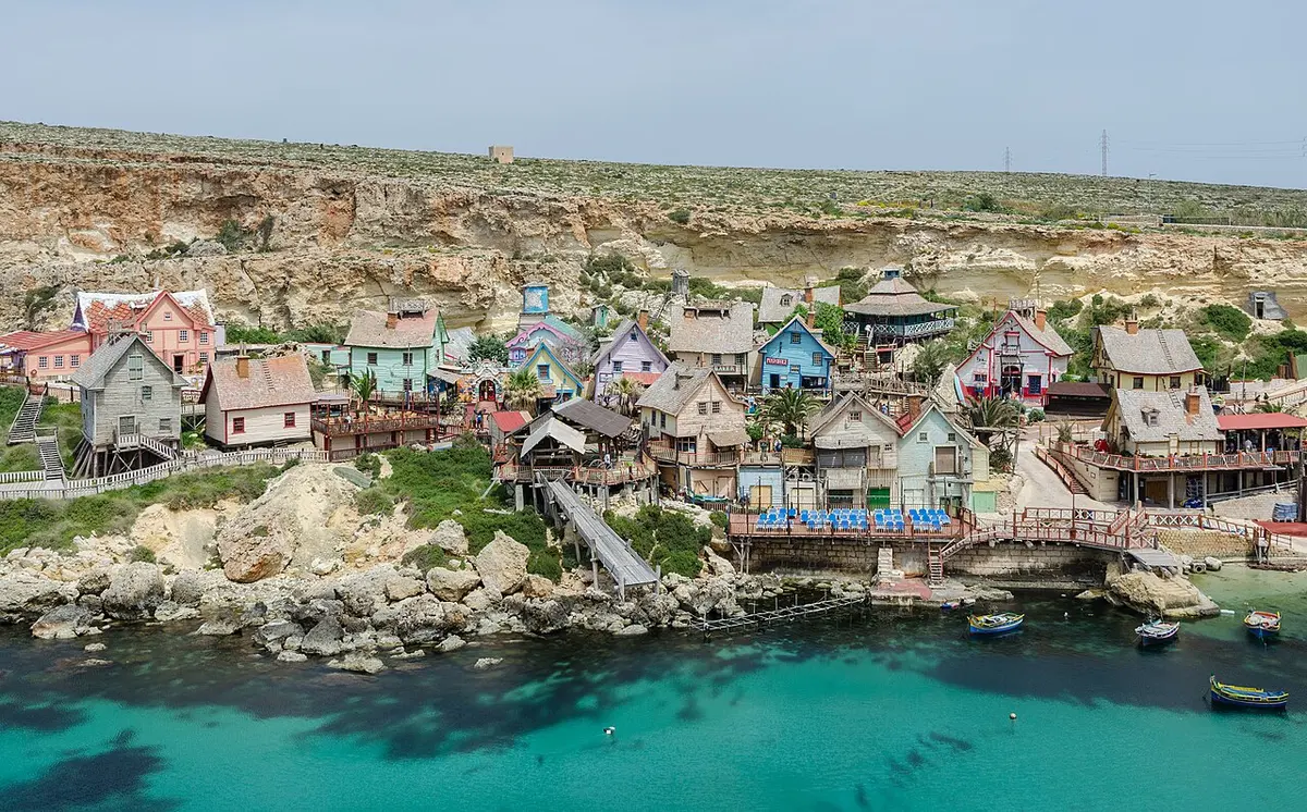Anchor Bay, Popeye Village, Popeye Village, Mellieha - small bay beneath the popeye village film set at mellieha