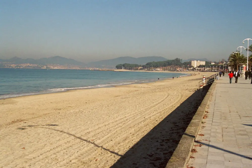 Playa de Samil, Vigo, Galicia - long city beach facing the cies islands