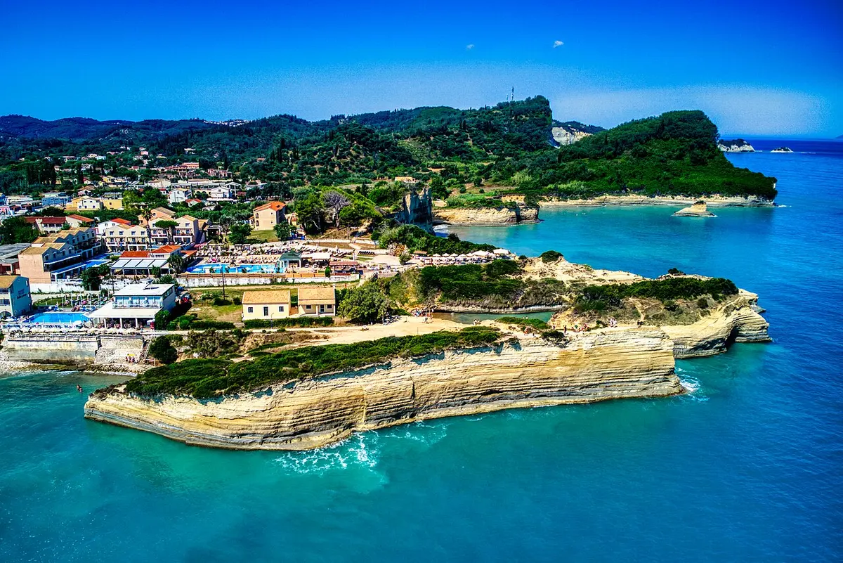 Sidari Beach, Sidari, Corfu - sand coves and sea-carved cliffs on the north of corfu