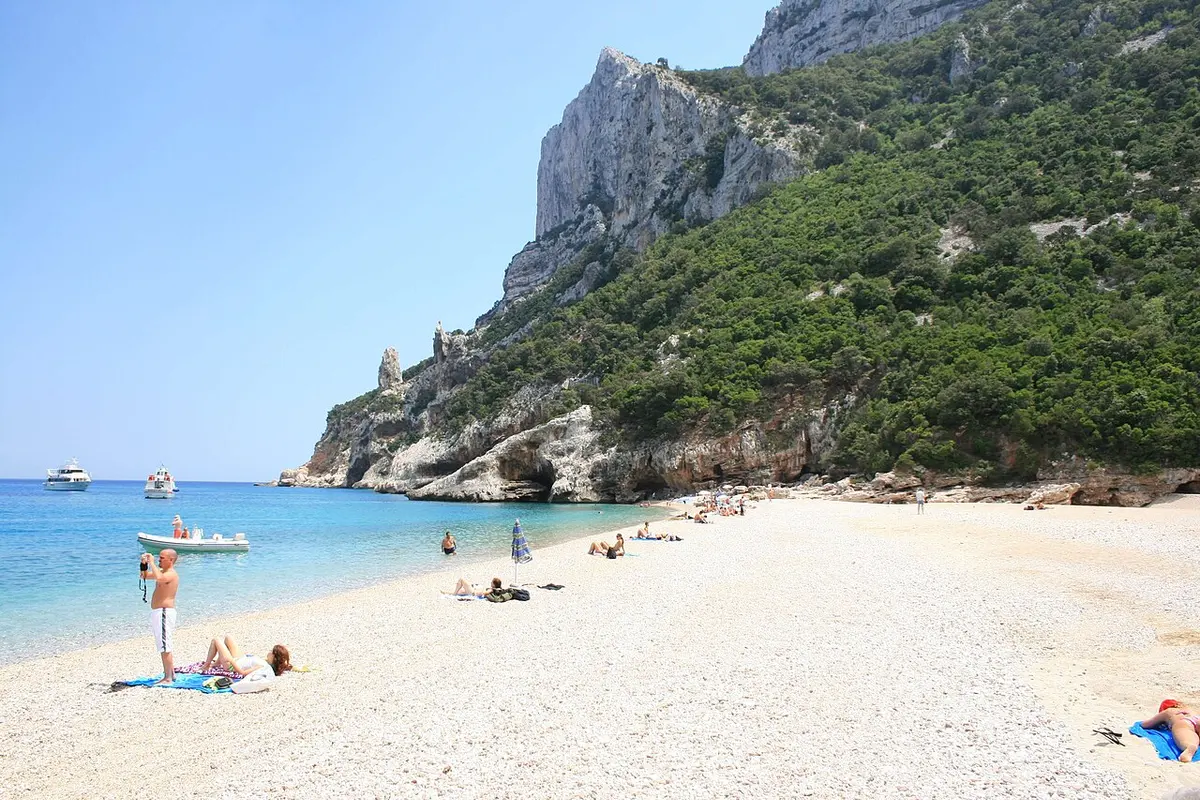 Cala Sisine, Baunei, Gulf of Orosei, Sardinia - remote gulf of orosei cove at the mouth of a canyon