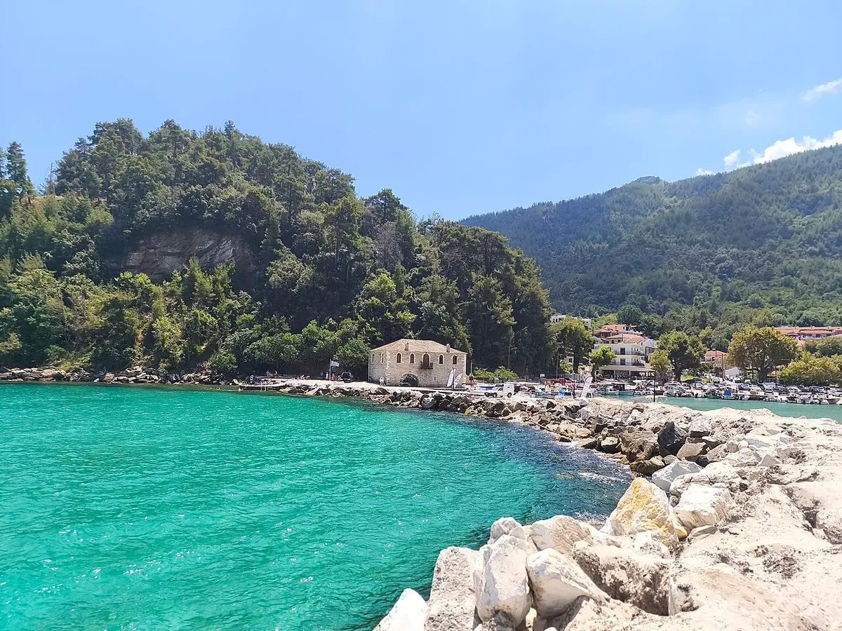 Skala Potamia Beach, Thasos, Skala Potamia, Thasos - long beach beside a small harbour village on thasos