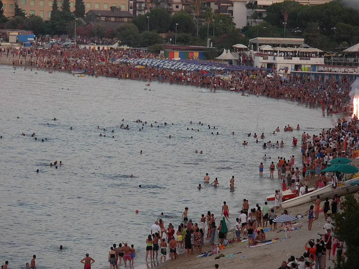 Soverato Beach, Calabria, Soverato, Catanzaro, Calabria - long sandy beach with shallow water on the ionian coast