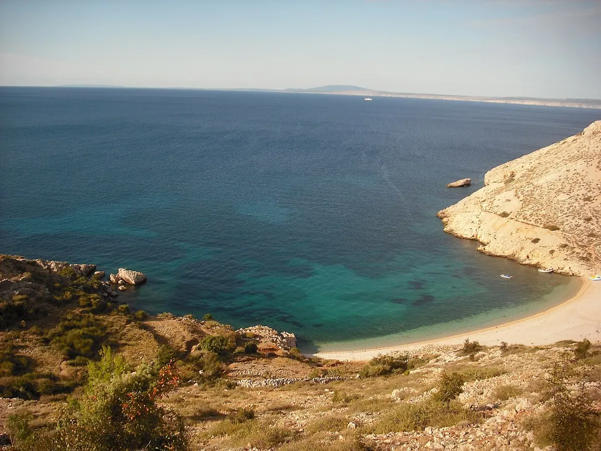 Stara Baska Beach, Stara Baska, Krk - long pebble bay at the southern tip of krk