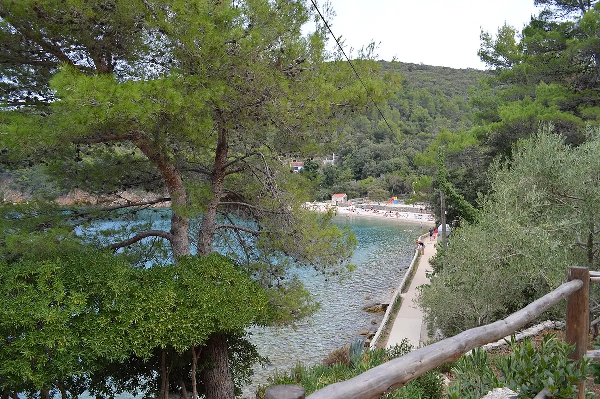 Valun Beach, Cres, Valun, Cres - pebble beach in a quiet fishing village on the west coast of cres