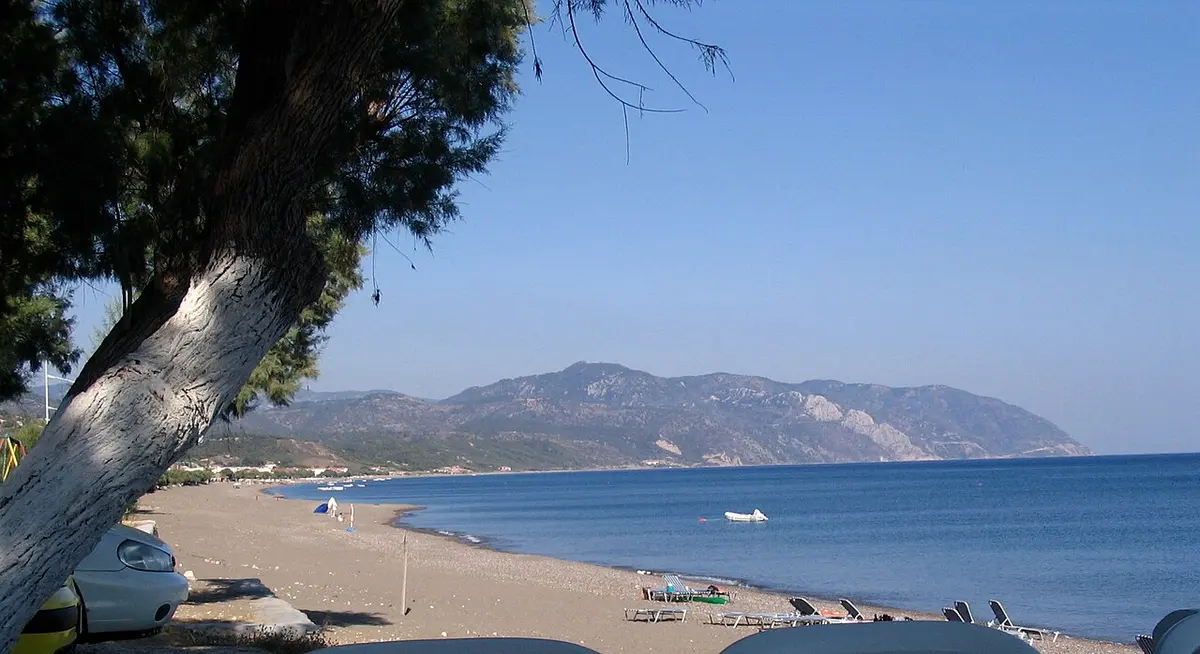 Vatera Beach, Lesbos, Vatera, Lesbos - very long beach of sand and pebbles on the south coast