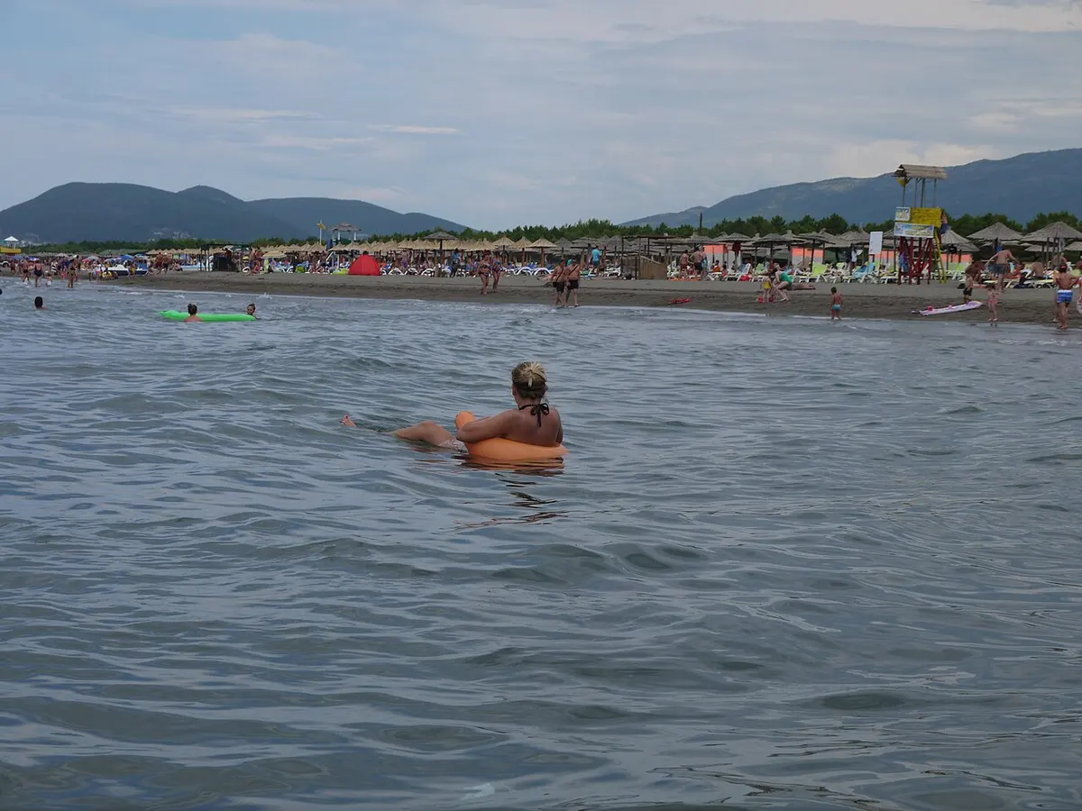 Velika Plaža, Ulcinj, Ulcinj, Montenegro - one of the longest sandy beaches on the adriatic, a favourite for kitesurfing